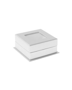 4 boîtes carrées à fenêtre blanc -1