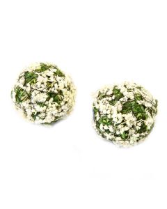 x4 Boules décoratives fleurs blanche